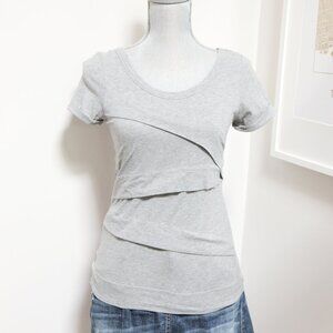 Heather Grey Patchwork Texture Tee 🌪️ THEORY